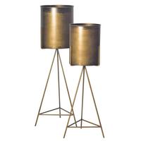DEKOVASE 2er Set Goldfarben B: 32 cm - Goldfarben, Design, Metall (32/89/32cm) - Livetastic