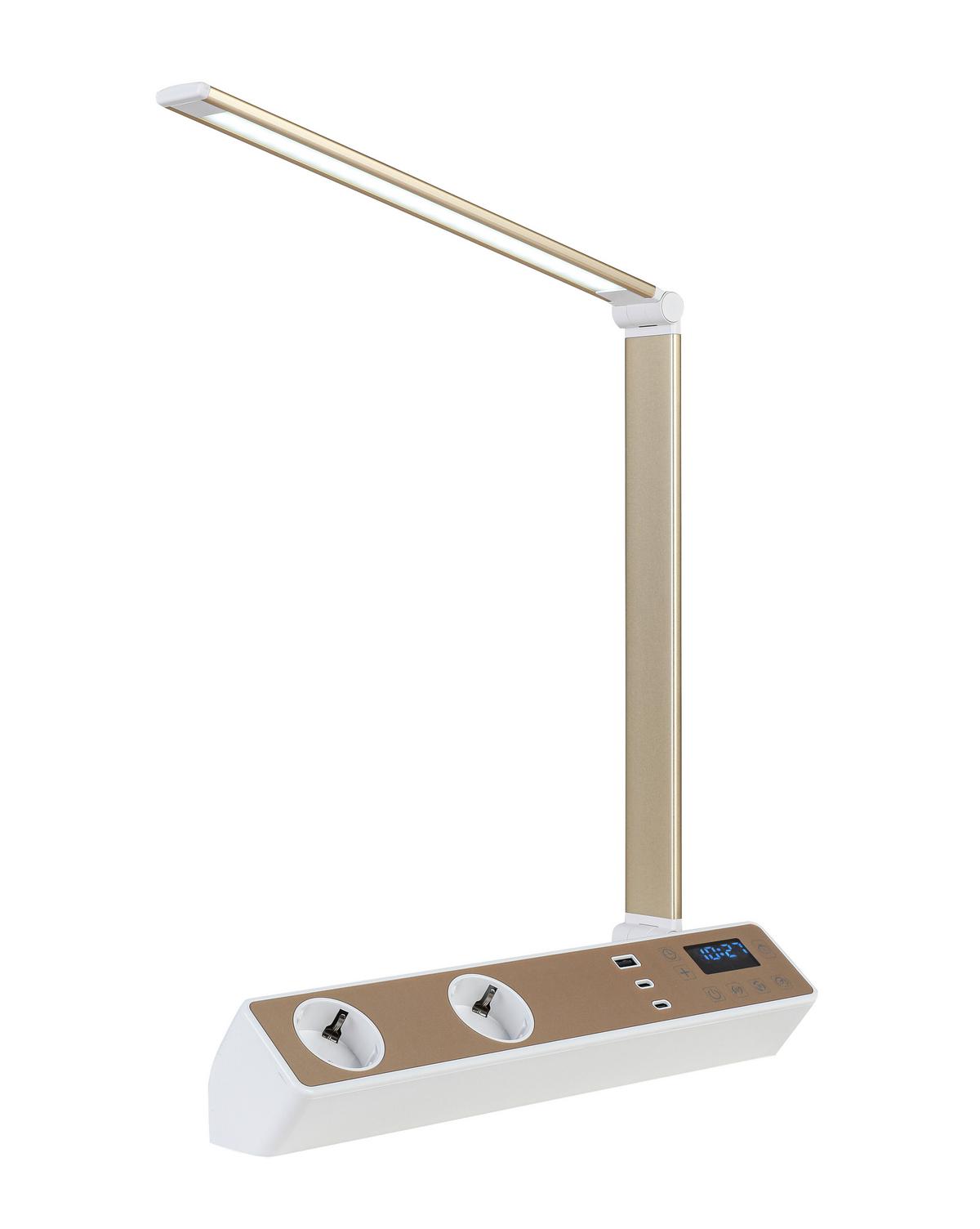LED LAMPA NA PSACÍ STŮL MULTI - bílá/barva růžového zlata, Moderní, kov/plast (33/10,5/37-66cm) - Mömax