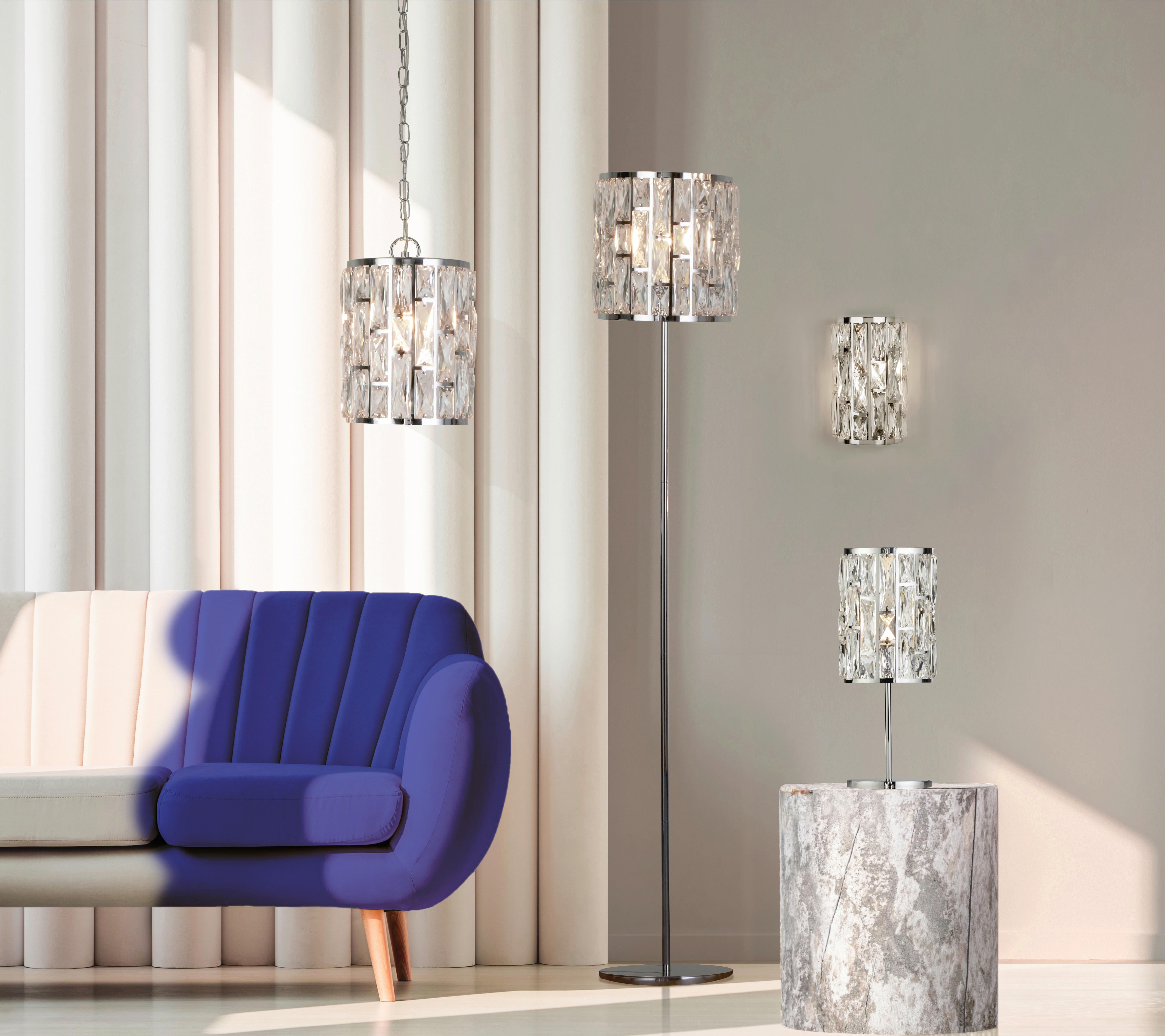 Wandleuchte Bijou 6582-2cc - Klar/Chromfarben, Design, Glas/Metall (16/16/27cm)