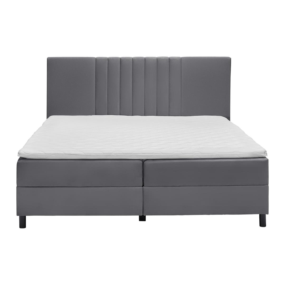 Boxspring postel ROMA tm. šědá, 180x200cm - šedá/černá, Moderní, kov/dřevo (180/200cm) - Bessagi Home