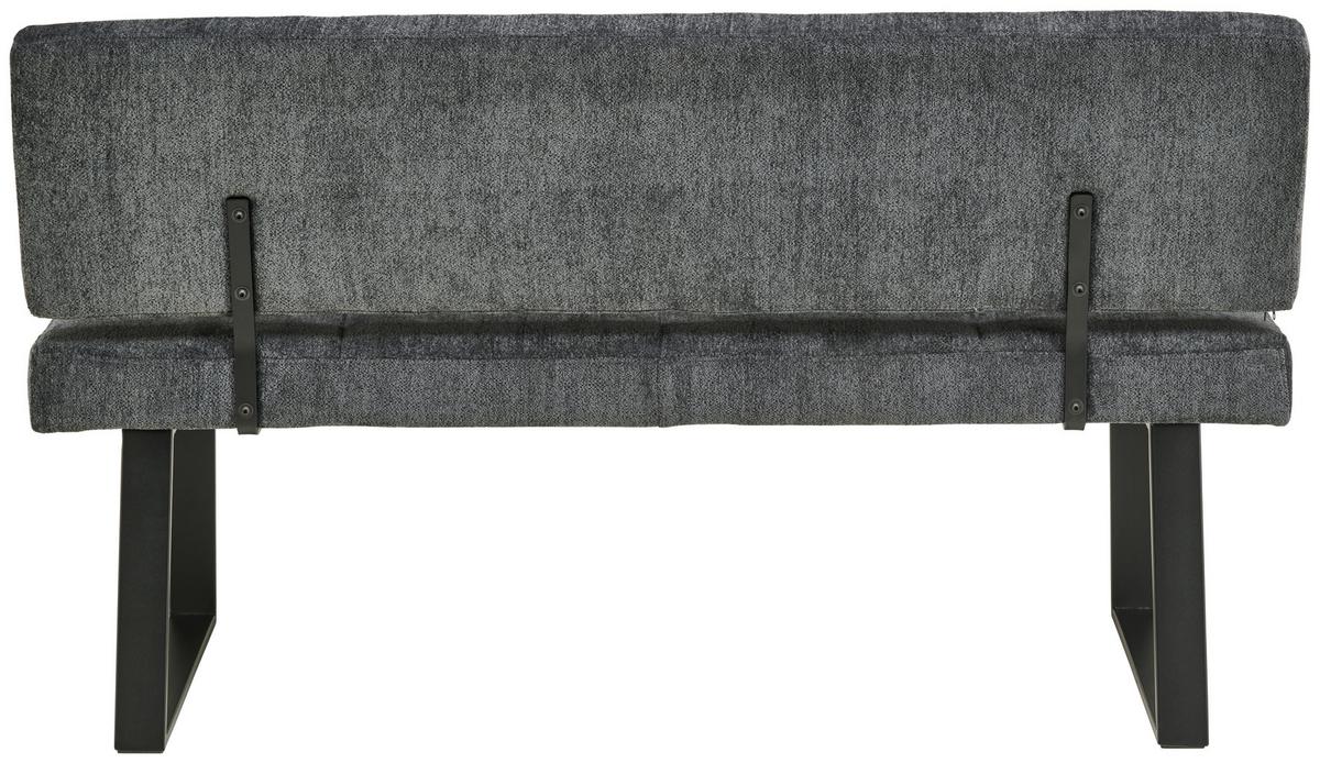 Sitzbank Magnus Dunkelgrau, B: 140 Cm - Dunkelgrau/Schwarz, LIFESTYLE, Textil/Metall (140/85/56,5cm) - MID.YOU
