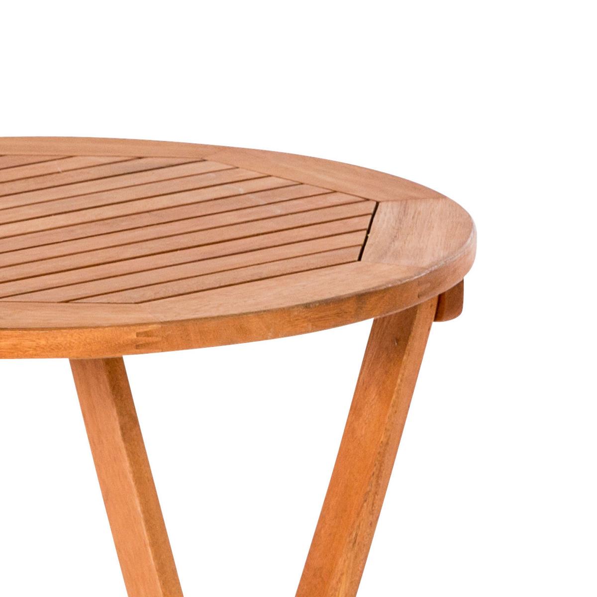 Gartentisch Klappbar Echtholz Ø 65 cm - Naturfarben, KONVENTIONELL, Holz (65/75/65cm) - Gardenson