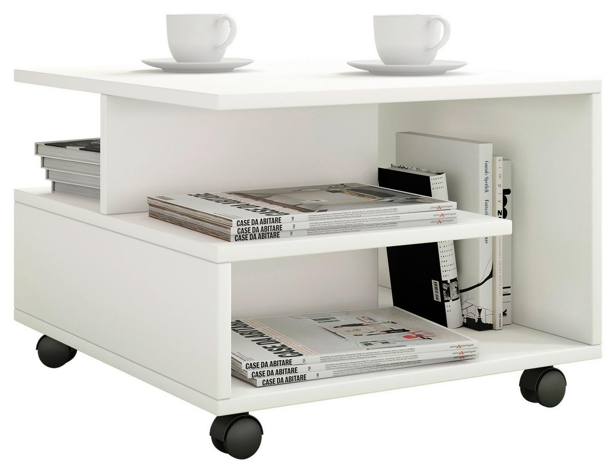 Couchtisch Stango Weiß L: 50 cm - Weiß, Design, Holzwerkstoff/Kunststoff (50/50/40cm) - MID.YOU
