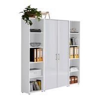 Aktenschrank Office Edition Weiß/Weiß Hochglanz B: 172,6cm - Weiß Hochglanz/Weiß, MODERN, Holzwerkstoff (172,6/185,6/33cm) - MID.YOU