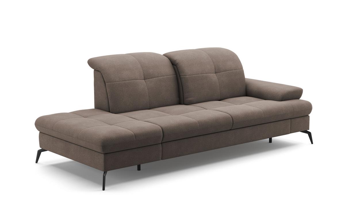 Récamiere Amica E Schlammfarben B: 231 Cm - Schlammfarben/Schwarz, KONVENTIONELL, Textil (231/90/122cm) - Sit & More