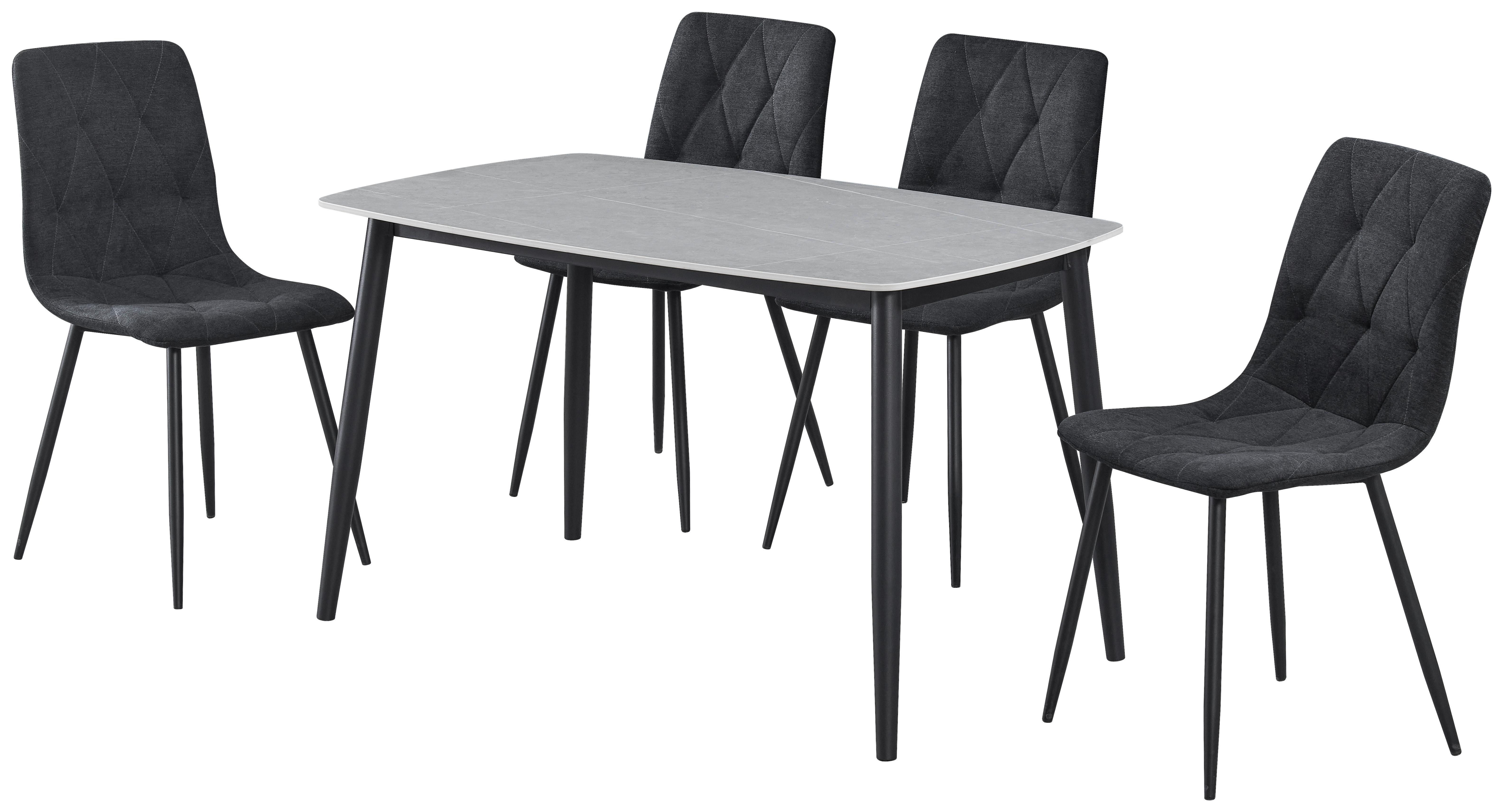 JEDÁLENSKÁ ZOSTAVA ANDI - čierna/sivá, Design, kov/drevo (120/79/73cm) - Based