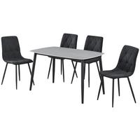 JEDÁLENSKÁ ZOSTAVA ANDI - čierna/sivá, Design, kov/drevo (120/79/73cm) - Based