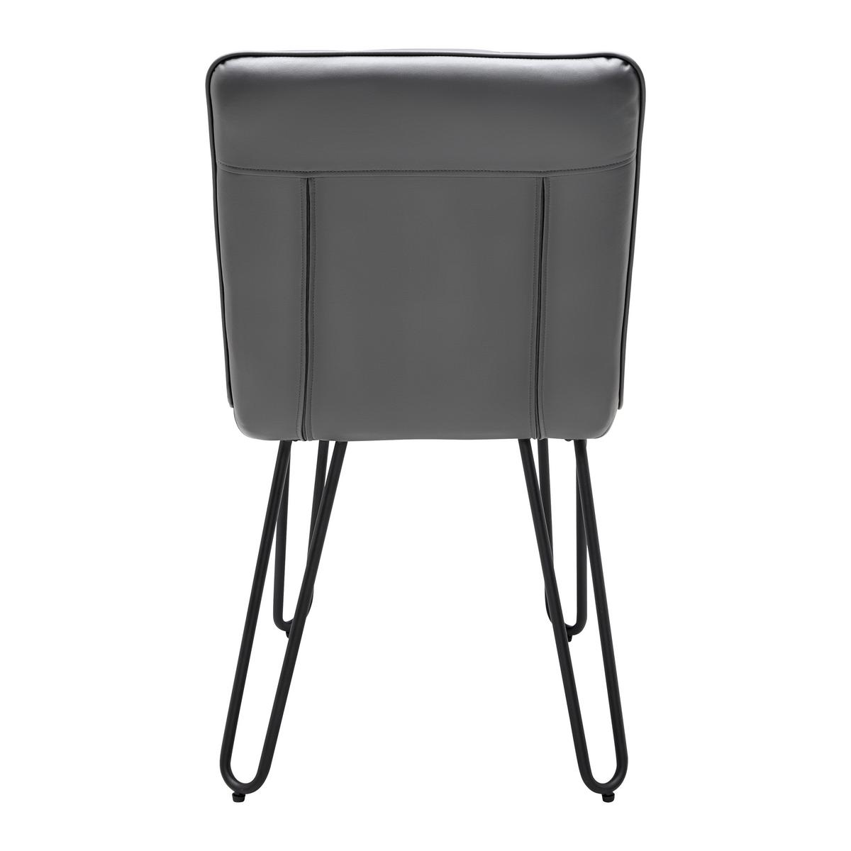 Židle Ivie - šedá koženka - šedá/černá, Moderní, kov/dřevo (43/86/62cm) - Bessagi Home