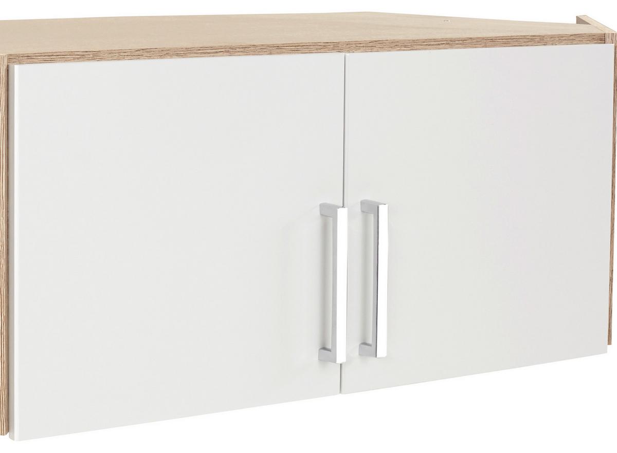 Nástavec na skříň Wien alpská bílá/ dub San Remo - bílá/barvy dubu, Konvenční, kompozitní dřevo/plast (120/39/54cm)