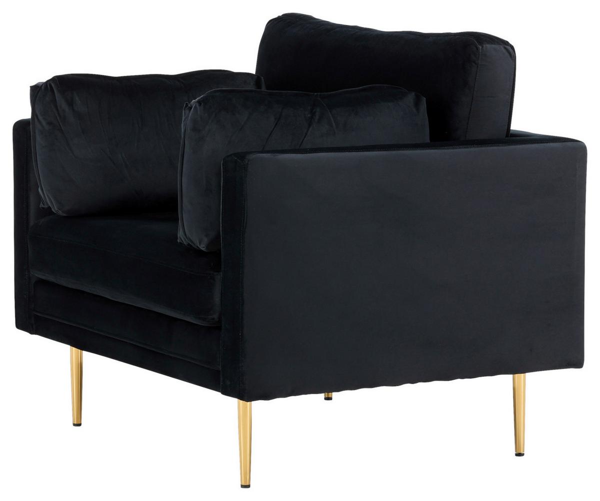 Sessel Boom - Hellbraun/Schwarz, Design, Textil/Metall (110/84/86cm) - Livetastic