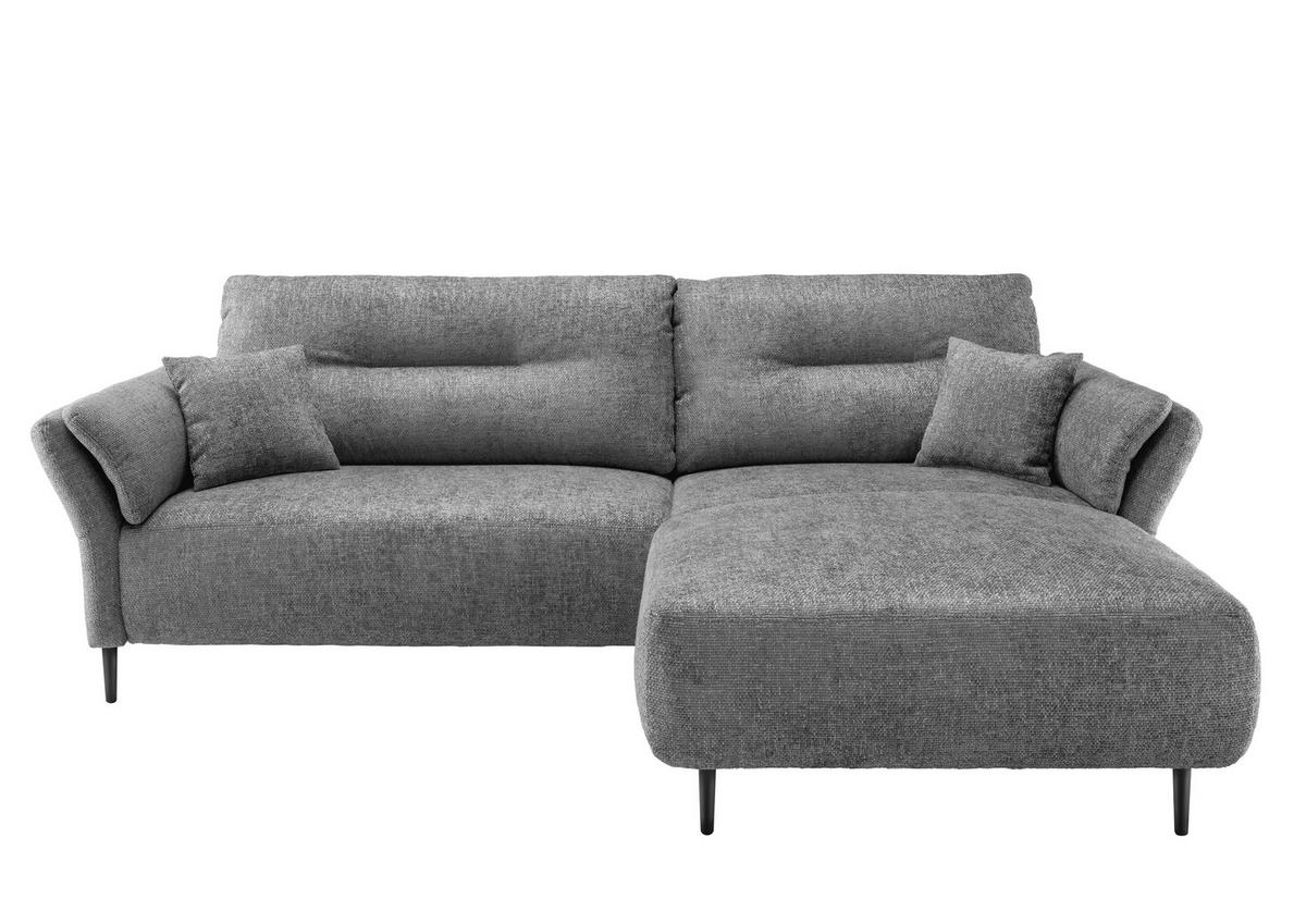 Ecksofa Piatelli Grau S: 269x172 Cm - Schwarz/Grau, MODERN, Textil (269/172cm) - MID.YOU