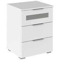 Éjjeliszekrény Mars 3fiók - fehér/átlátszó, Konventionell, faalapú anyag/Üveg (47/62/42cm)