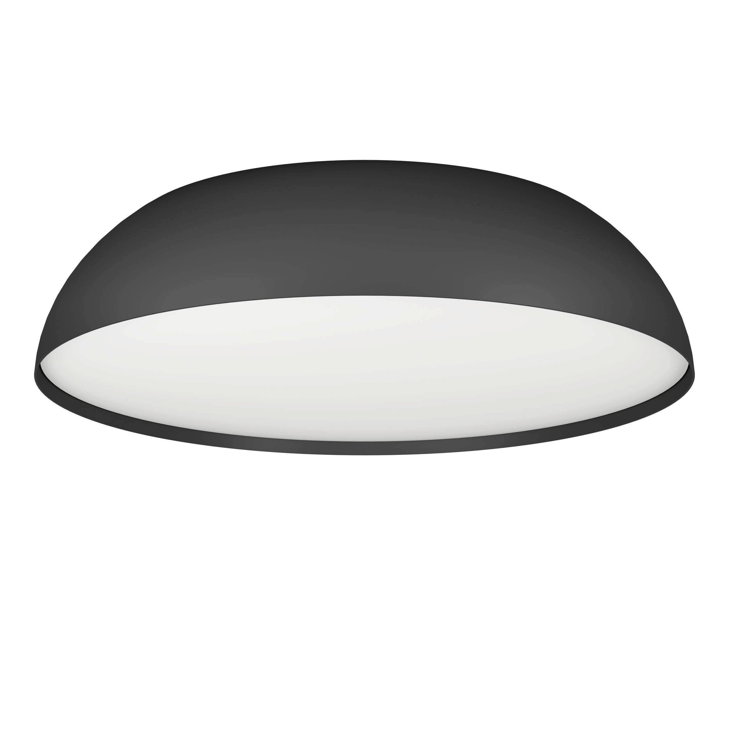Deckenleuchte Tollos Ø 55 cm mit Smartphone-Steuerung rund - Schwarz/Weiß, Design, Kunststoff/Metall (55/13cm) - Connect Z
