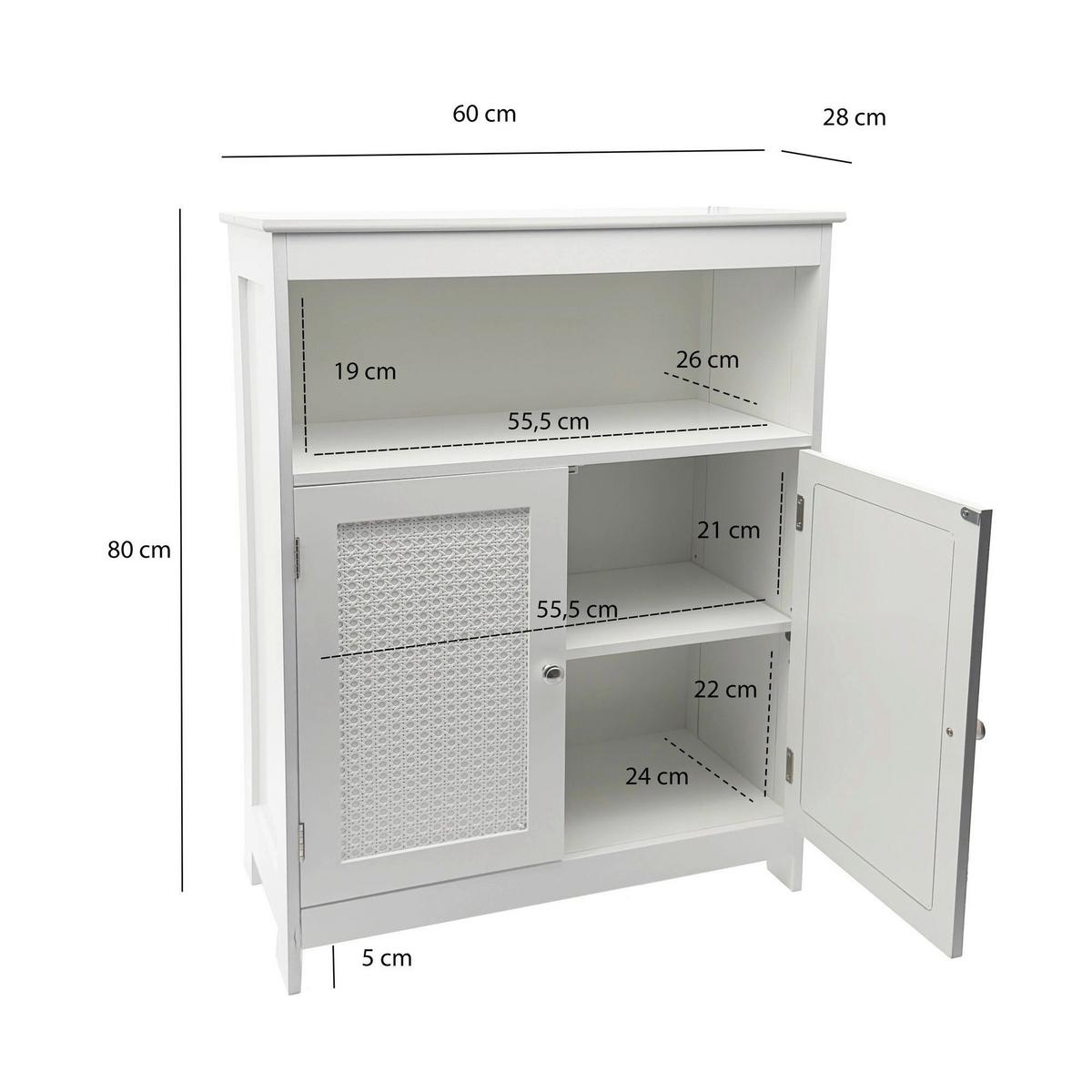 MIDISCHRANK Weiß B: 60cm - Weiß, Design, Holzwerkstoff (60/80/28cm) - Livetastic