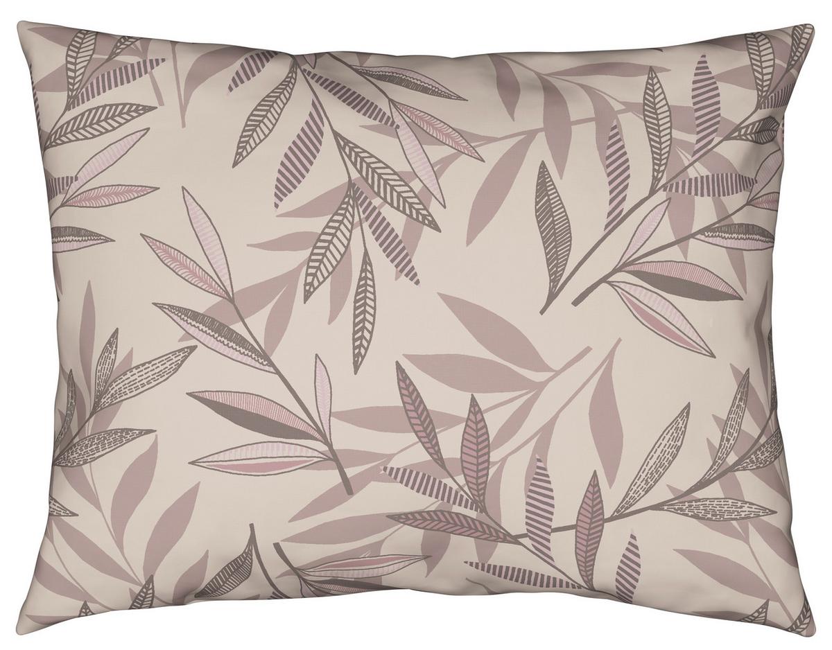 POSTEĽNÁ BIELIZEŇ STITCHED LEAVES - hnedofialová/béžová, textil (140/200cm) - Modern Living