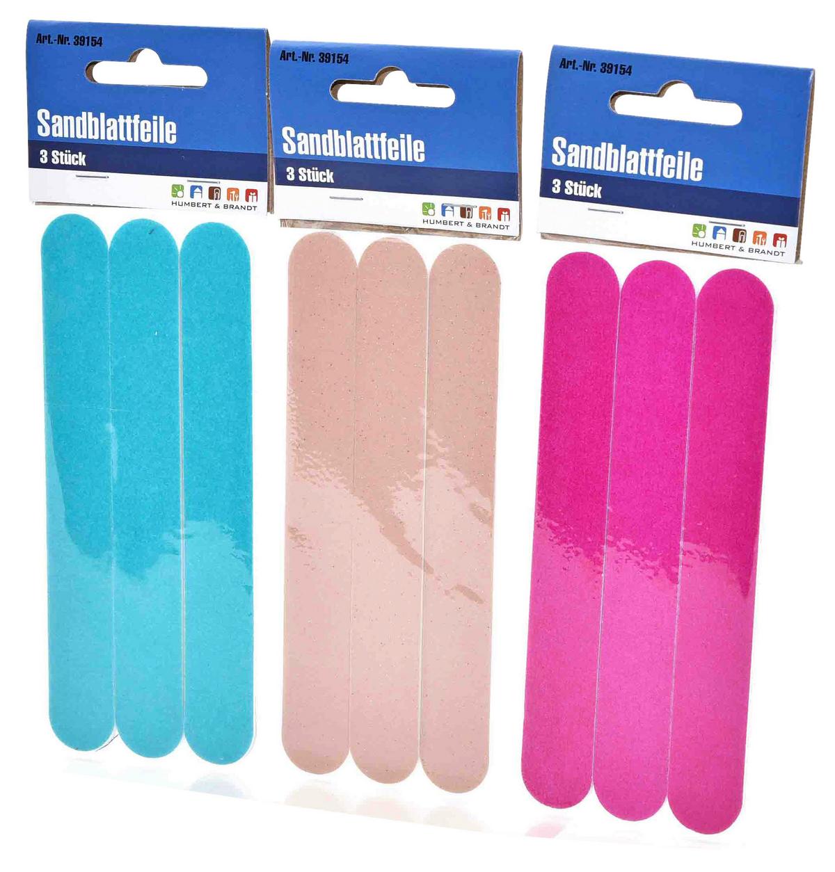 Sandblattnagelfeile 2 Stk. Versch. Farben - Silberfarben/Schwarz, KONVENTIONELL, Karton (7,5/23/1cm)