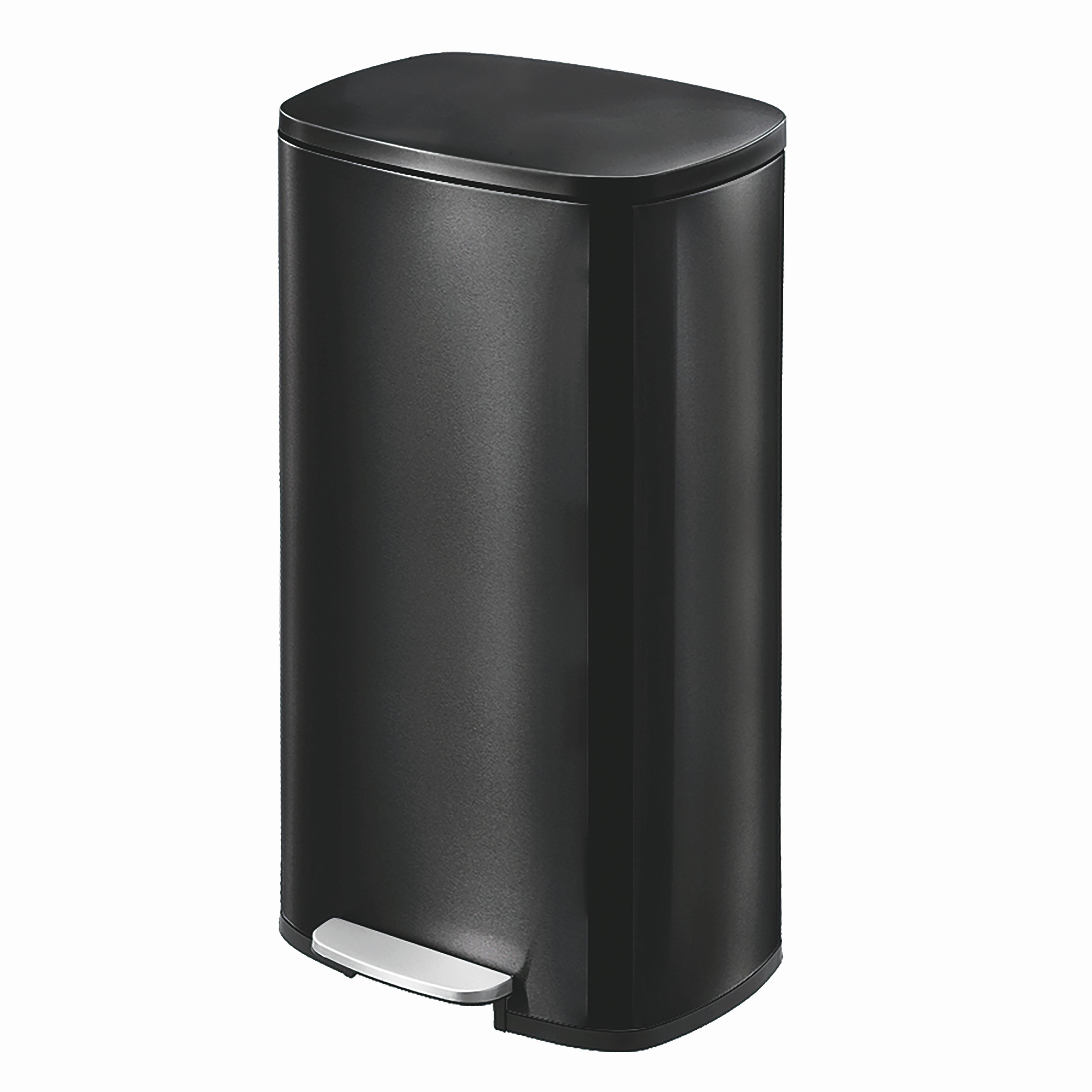 Pedálos Szemetes Hubert Kb. 30 Liter - fekete, Konventionell, műanyag/fém (35/30/63,5cm) - Luca Bessoni