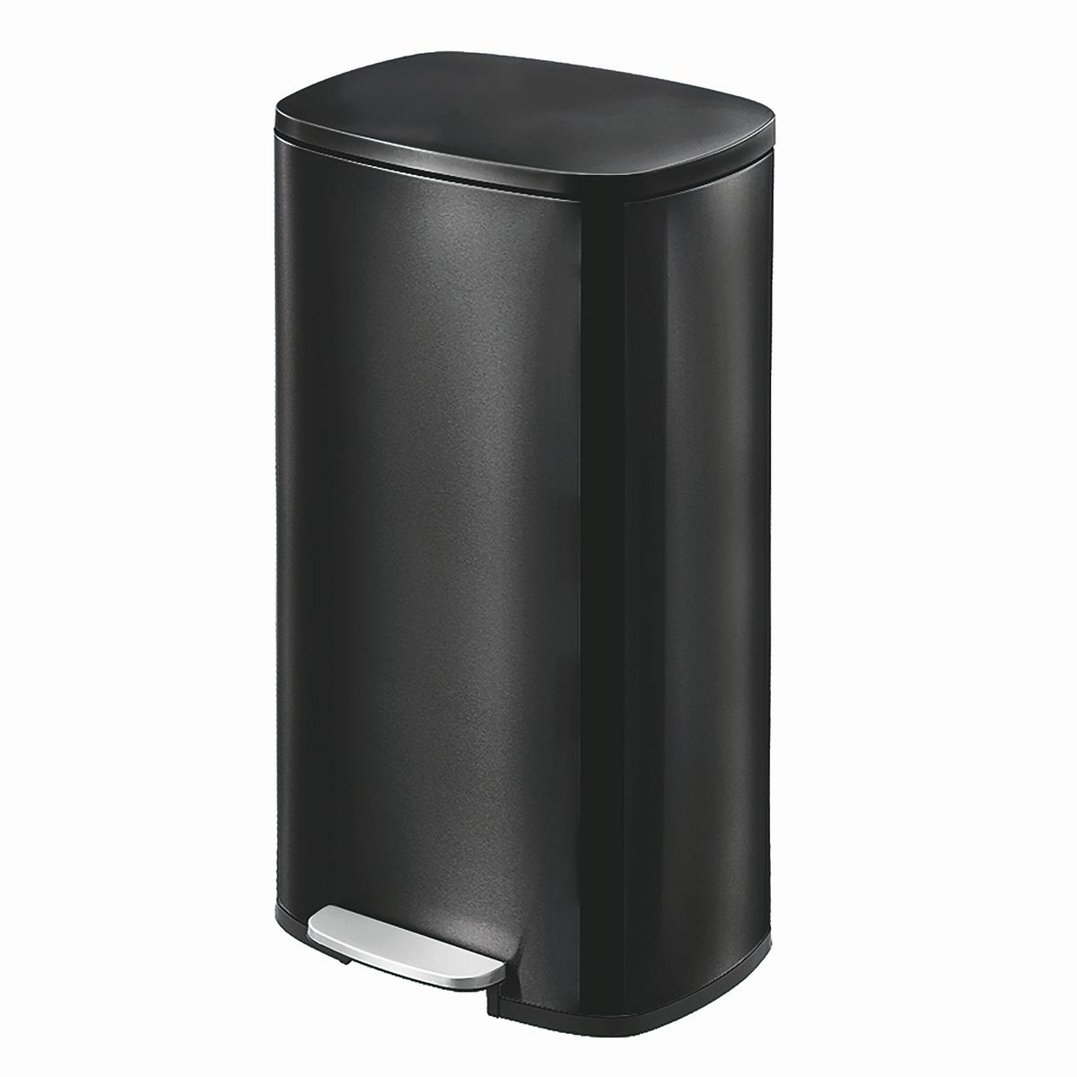 Treteimer Hubert - Schwarz, KONVENTIONELL, Kunststoff/Metall (35/30/63,5cm) - Luca Bessoni