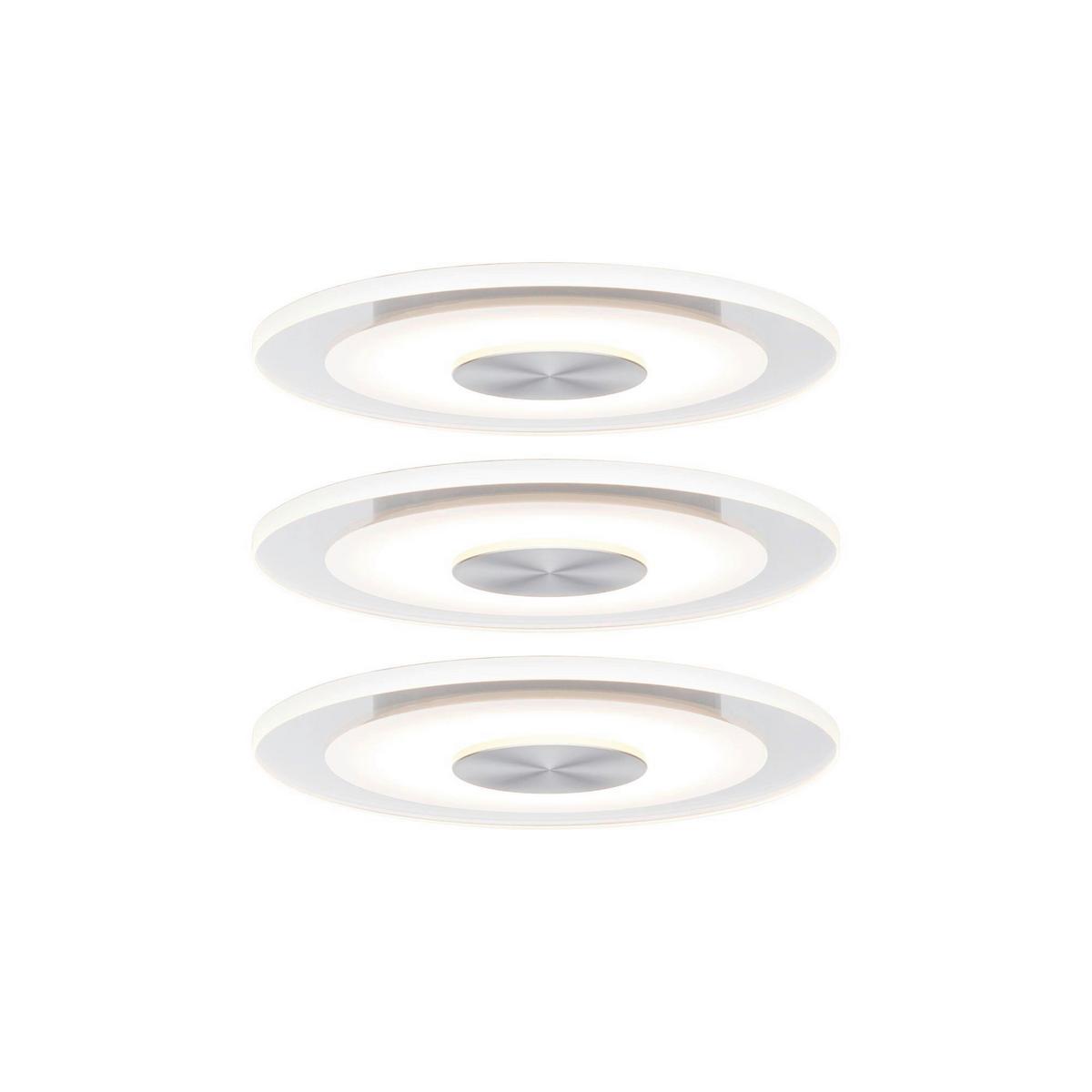 Led-deckenleuchte 3er-set Ø 12 Cm, 1-Flammig, Rund - Basics, Metall (12cm) - Paulmann