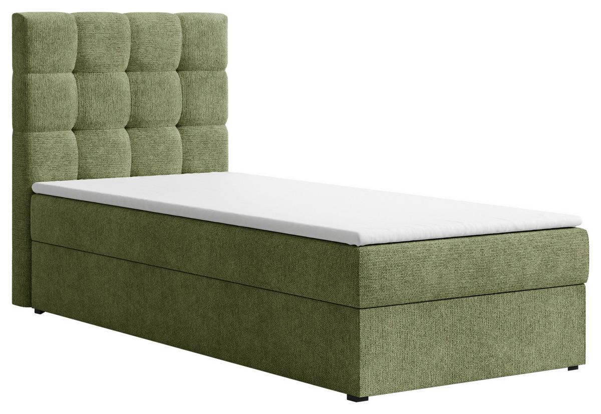 Boxbett Oslo mit Topper 90x200 - Dunkelgrün/Schwarz, MODERN, Holz/Kunststoff (90/200cm) - Livetastic
