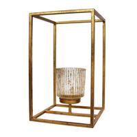 Teelichthalter Gold 1 Stk. B: 18 Cm - Goldfarben, Trend, Glas/Metall (18/30/18cm) - P & B