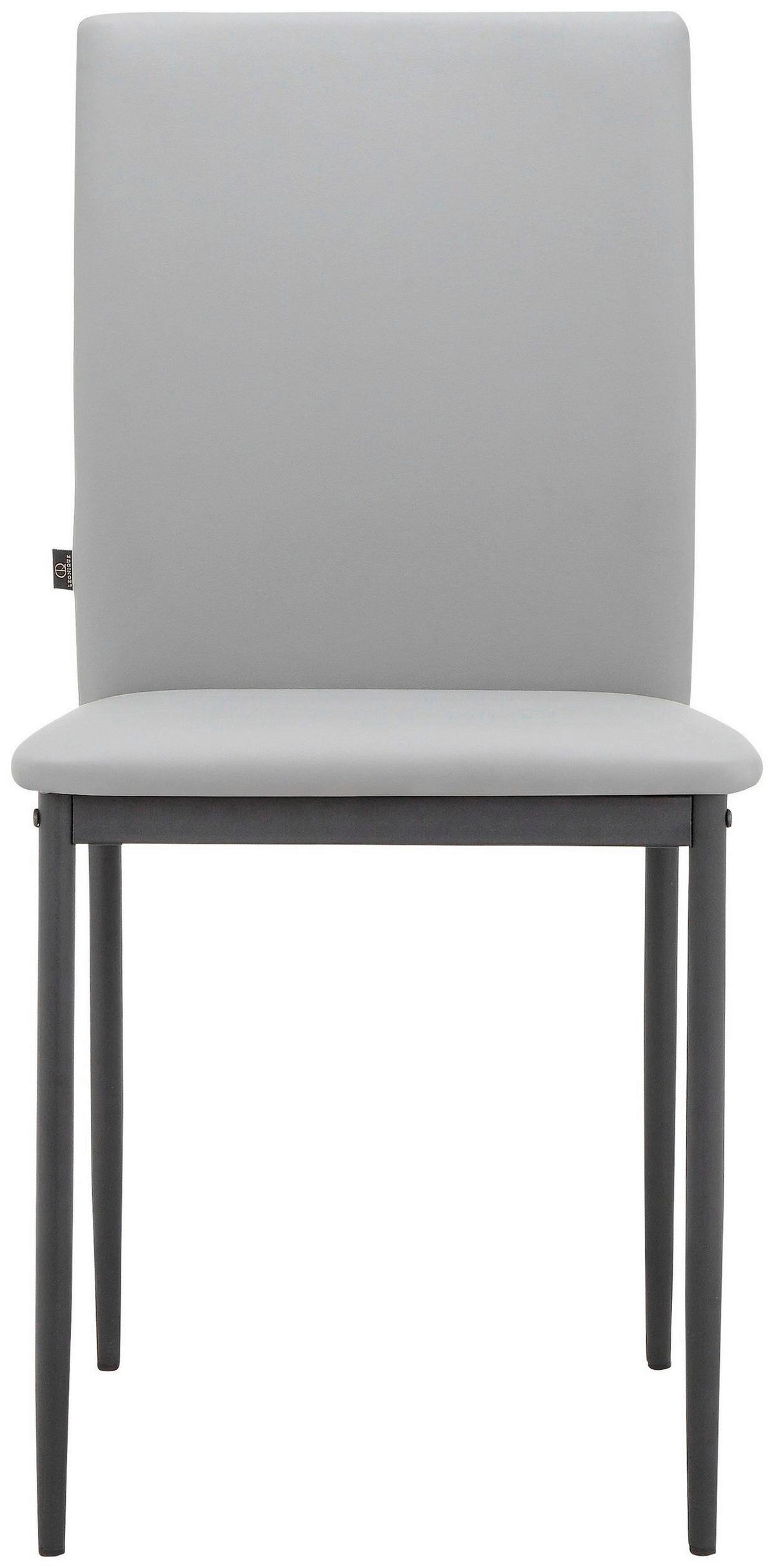 Stuhl-Set Pavia Hellgrau B: 44cm 4--Teilig - Hellgrau/Schwarz, Design, Textil/Metall (44/88/51cm) - MID.YOU