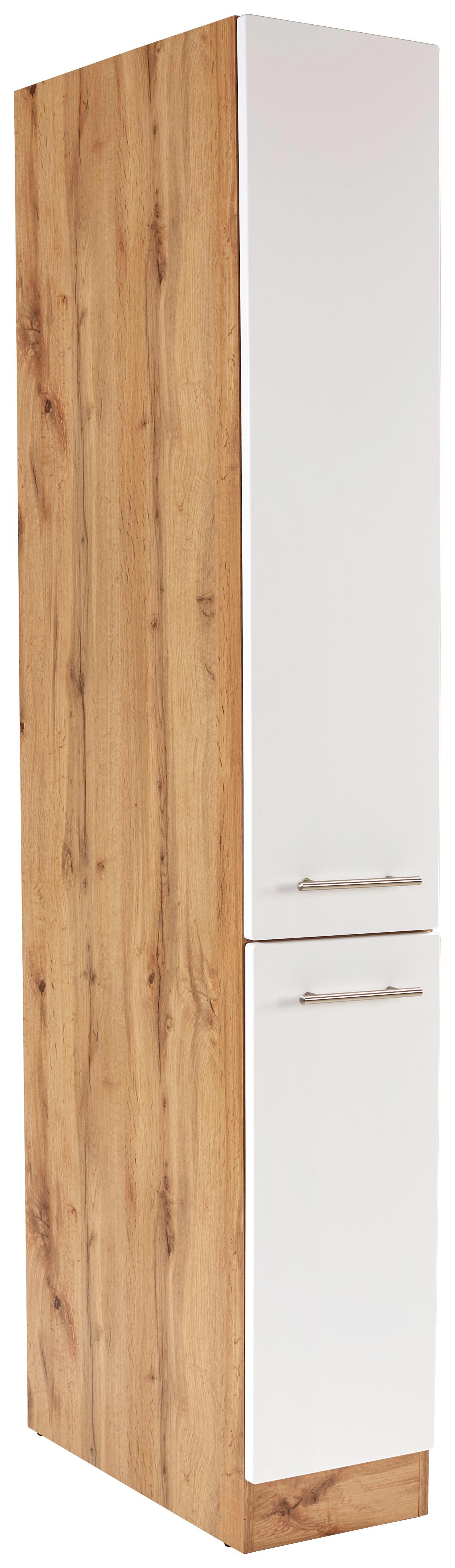 Apothekerschrank Stella Ahs30 - Eichefarben/Weiß, Holzwerkstoff (30/200/57cm) - Ombra