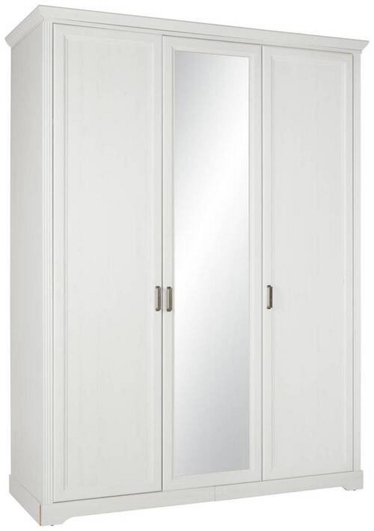 Skriňa biela,š.160cm - biela/niklová, Romantik / Landhaus, kov/kompozitné drevo (160/220/64cm)