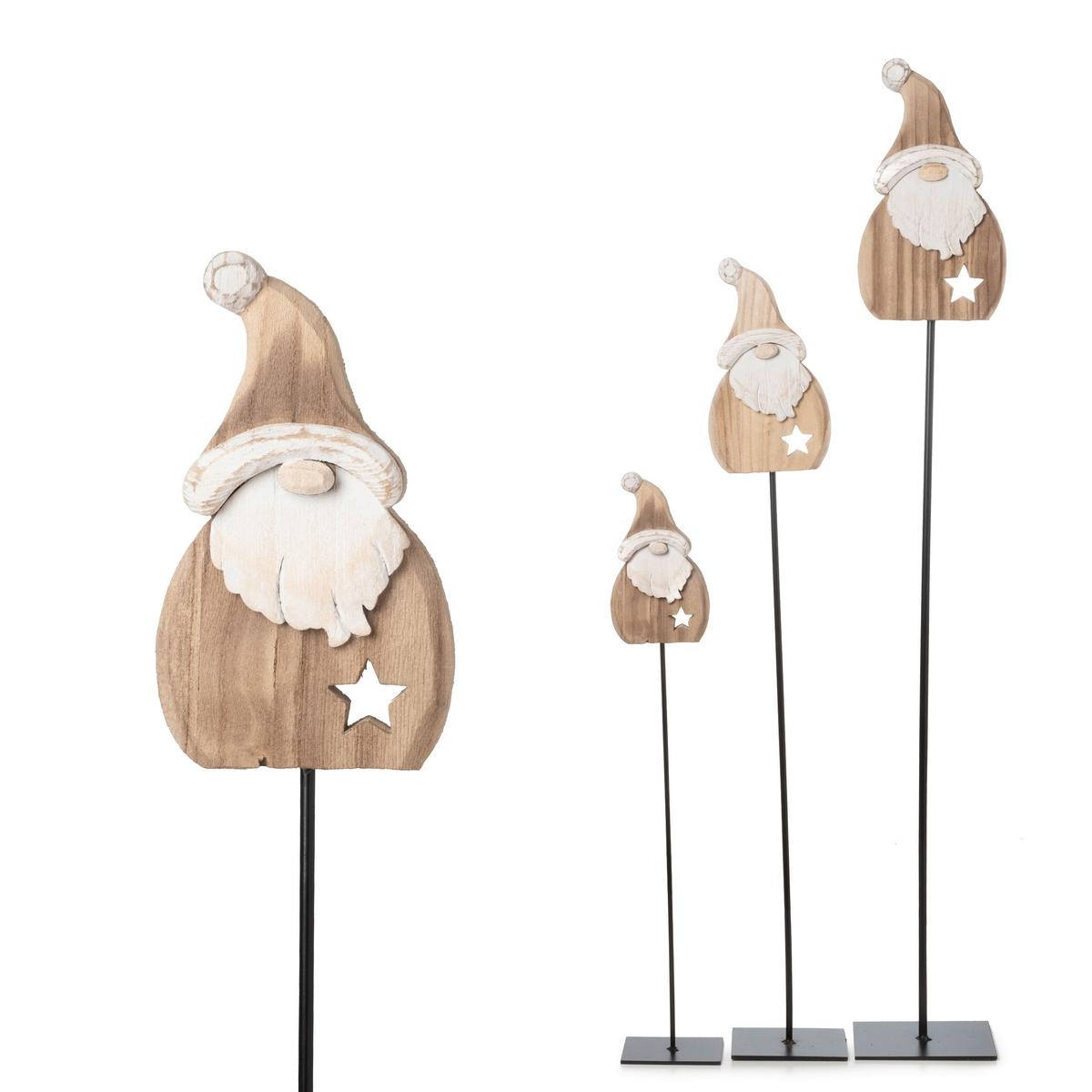 Weihnachtsmann Claus - Schwarz/Naturfarben, Basics, Holz/Metall (12/8/71cm)