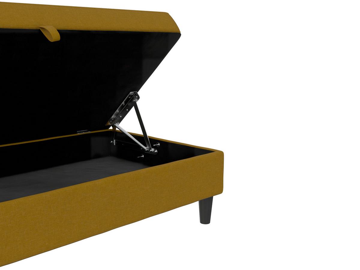 Hocker Hannover Currygelb, mit Stauraum - Currygelb/Schwarz, Basics, Textil (130/43/69cm) - Livetastic