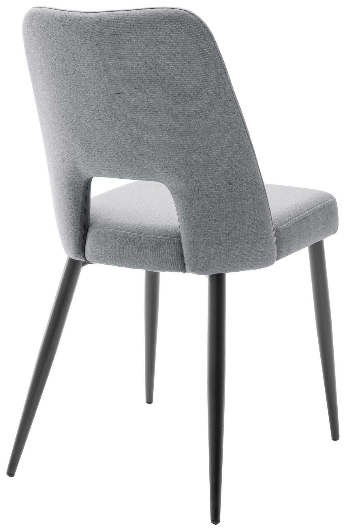 Polsterstuhl Medan Grau - Schwarz/Grau, MODERN, Textil/Metall (45/86/59cm) - MID.YOU