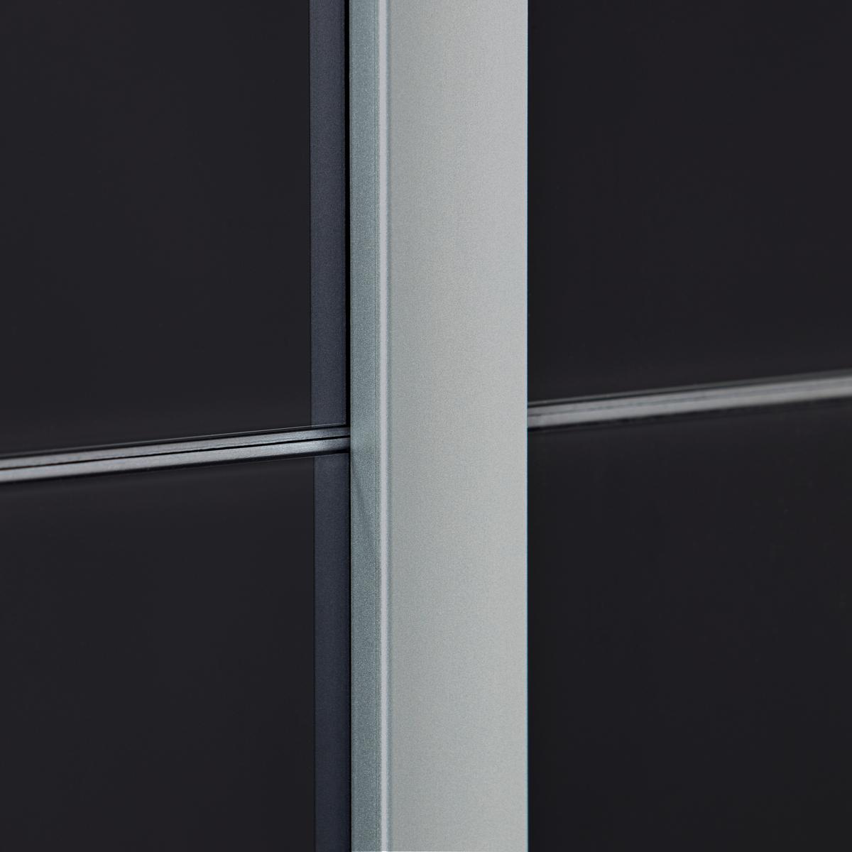 Skriňa s pos. dverami BENSHEIM š. 361 cm - biela/tmavosivá, Modern, kov/kompozitné drevo (361/230/62cm) - James Wood