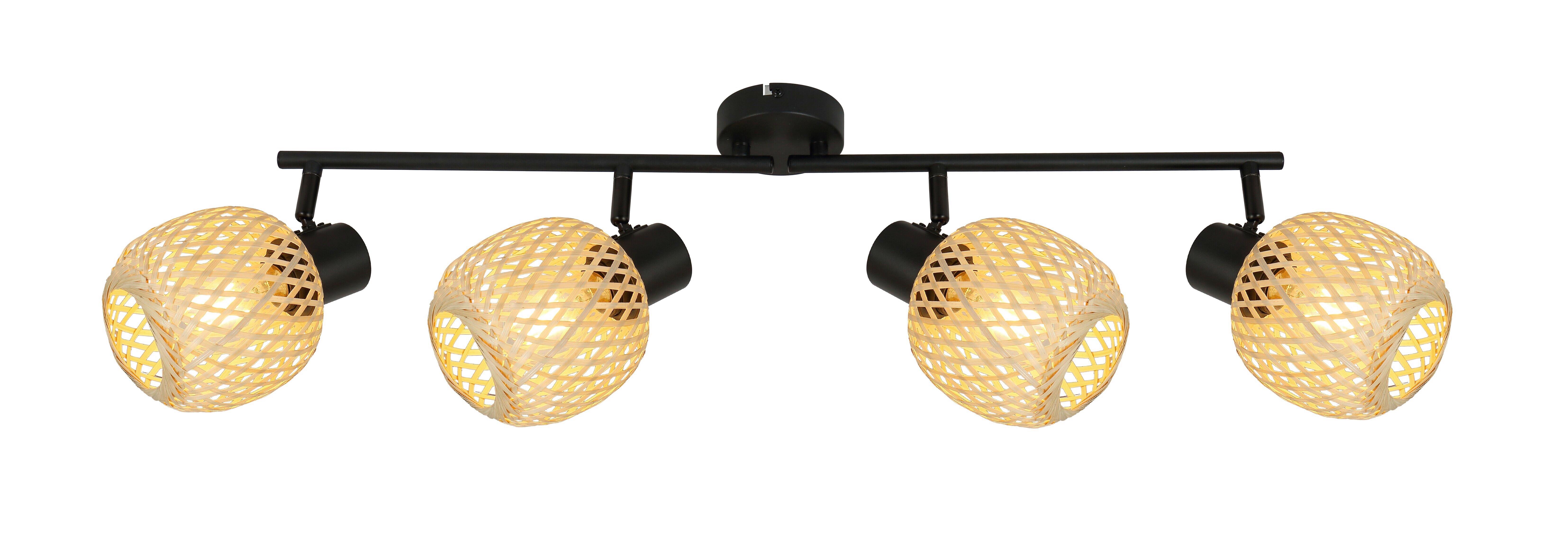 Strahler Natur - Beige/Schwarz, MODERN, Naturmaterialien/Metall (92/13/18.5cm)