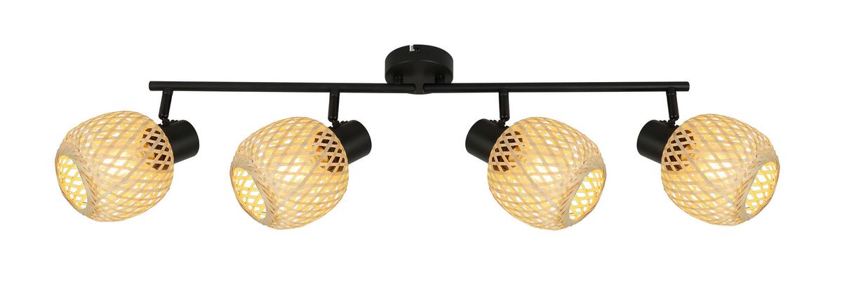 Strahler Natur - Beige/Schwarz, MODERN, Naturmaterialien/Metall (92/13/18.5cm)