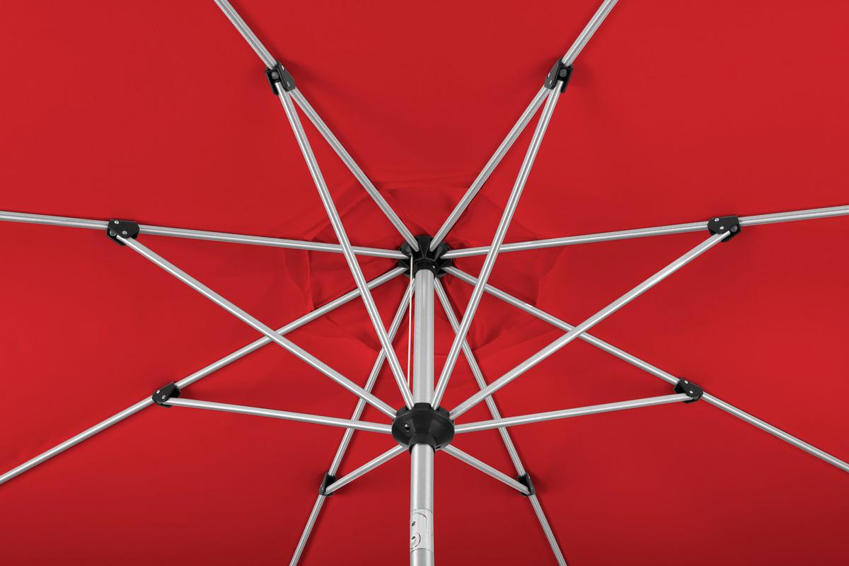 Sonnenschirm Venedig BxHxT: 270x250x270 cm Rot - Rot/Silberfarben, Basics, Textil/Metall (270/250/270cm) - Schneider
