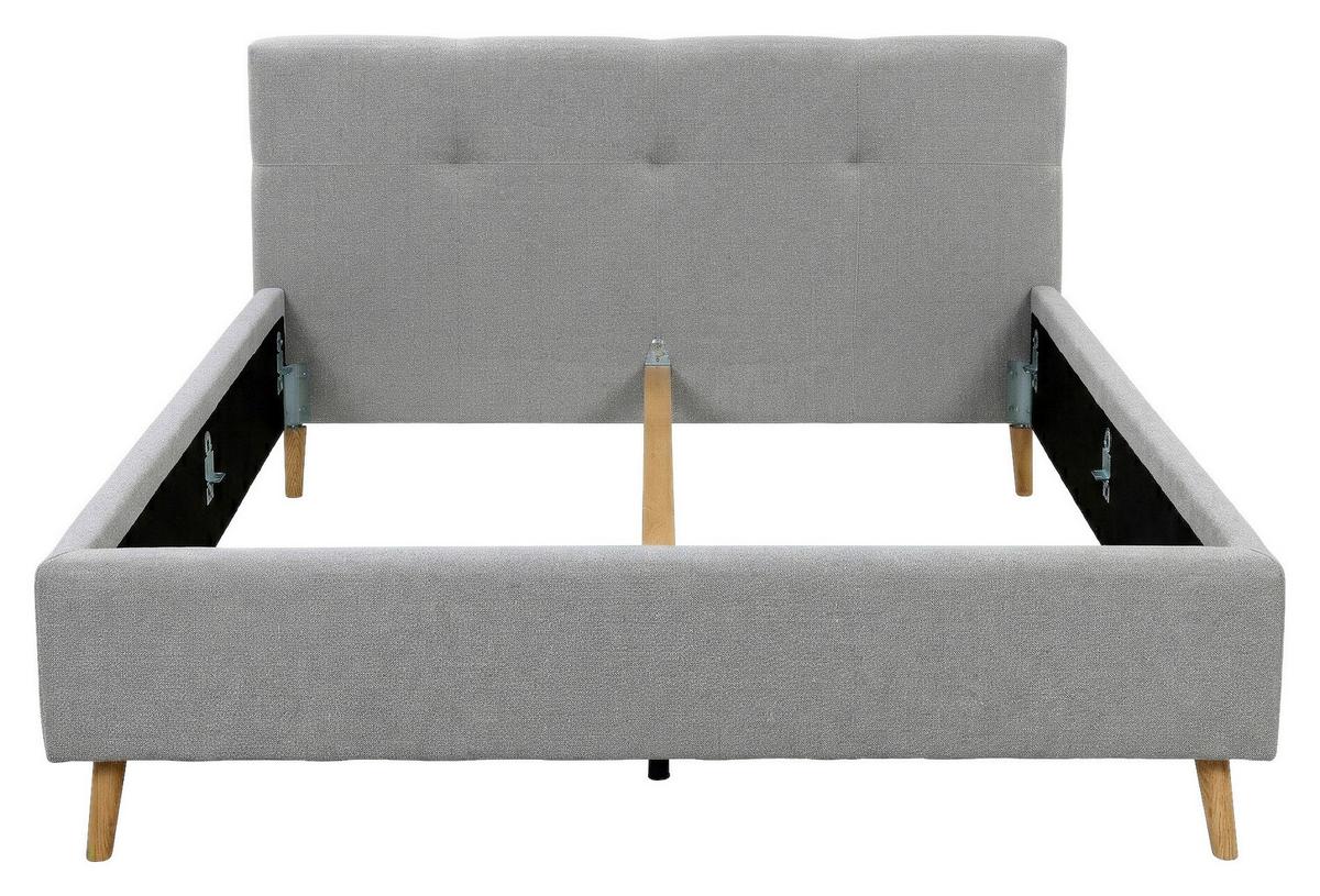 Polsterbett Rossva Lf: 180x200 Grau - Eichefarben/Grau, MODERN, Holz/Textil (180/200cm) - MID.YOU