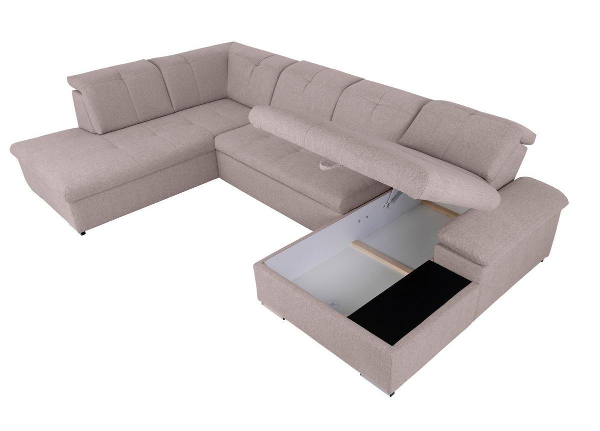 Wohnlandschaft Ramzes Taupe U: 215x328x173 cm - Taupe/Grau, Design, Textil (215/328/173cm) - MID.YOU