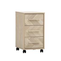 Rollcontainer Arezzo Eichefarben B: 32,6 - Eichefarben/Schwarz, MODERN, Holzwerkstoff/Kunststoff (32,6/59,7/39,1cm) - MID.YOU