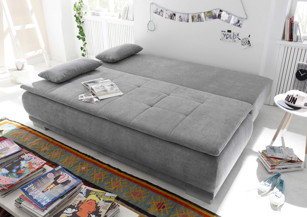 Rozkládací pohovka Luigi hnědošedá - barvy stříbra/jílová barva, Moderní, textil/plast (208/93/105cm) - MID.YOU