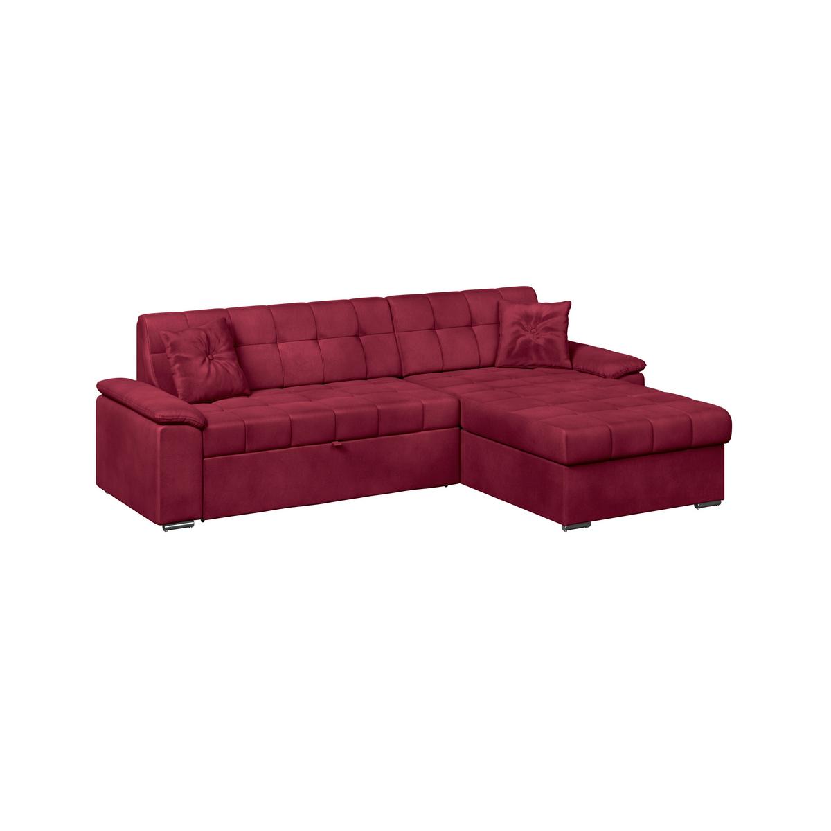 Ecksofa Bali rot, 208x120cm - Rot, Trend, Textil (257/167cm) - Livetastic