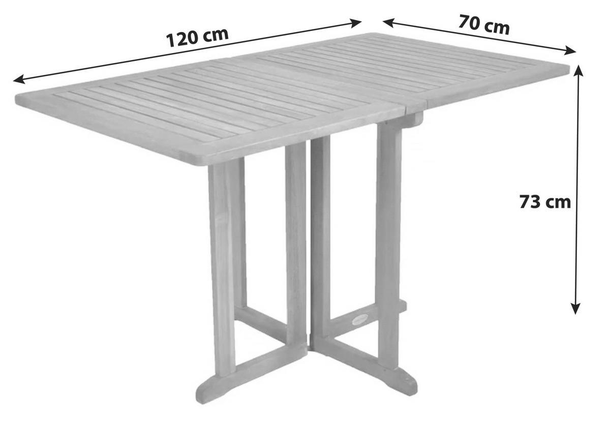Balkontisch Klappbar Baltimore Eukalyptusholz L 120 Cm - Eukalyptusholzfarben, Basics, Holz (120/70/73cm) - Gardenson