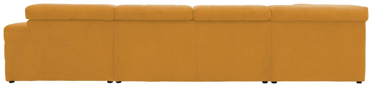 Wohnlandschaft Brandon Kopfteilverstellung Orange - Schwarz/Orange, Design, Textil (228/359/175cm) - MID.YOU