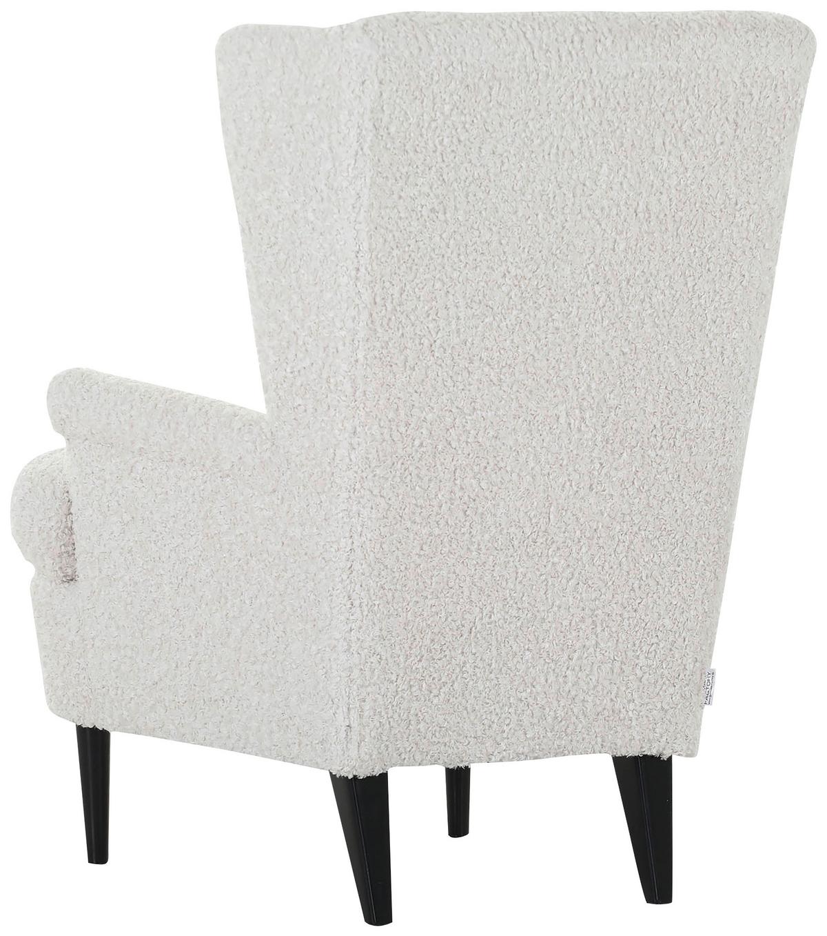 Ohrensessel Versailles, Weiß B: 72 cm - Dunkelbraun/Weiß, Design, Textil (72/104/85cm) - MID.YOU