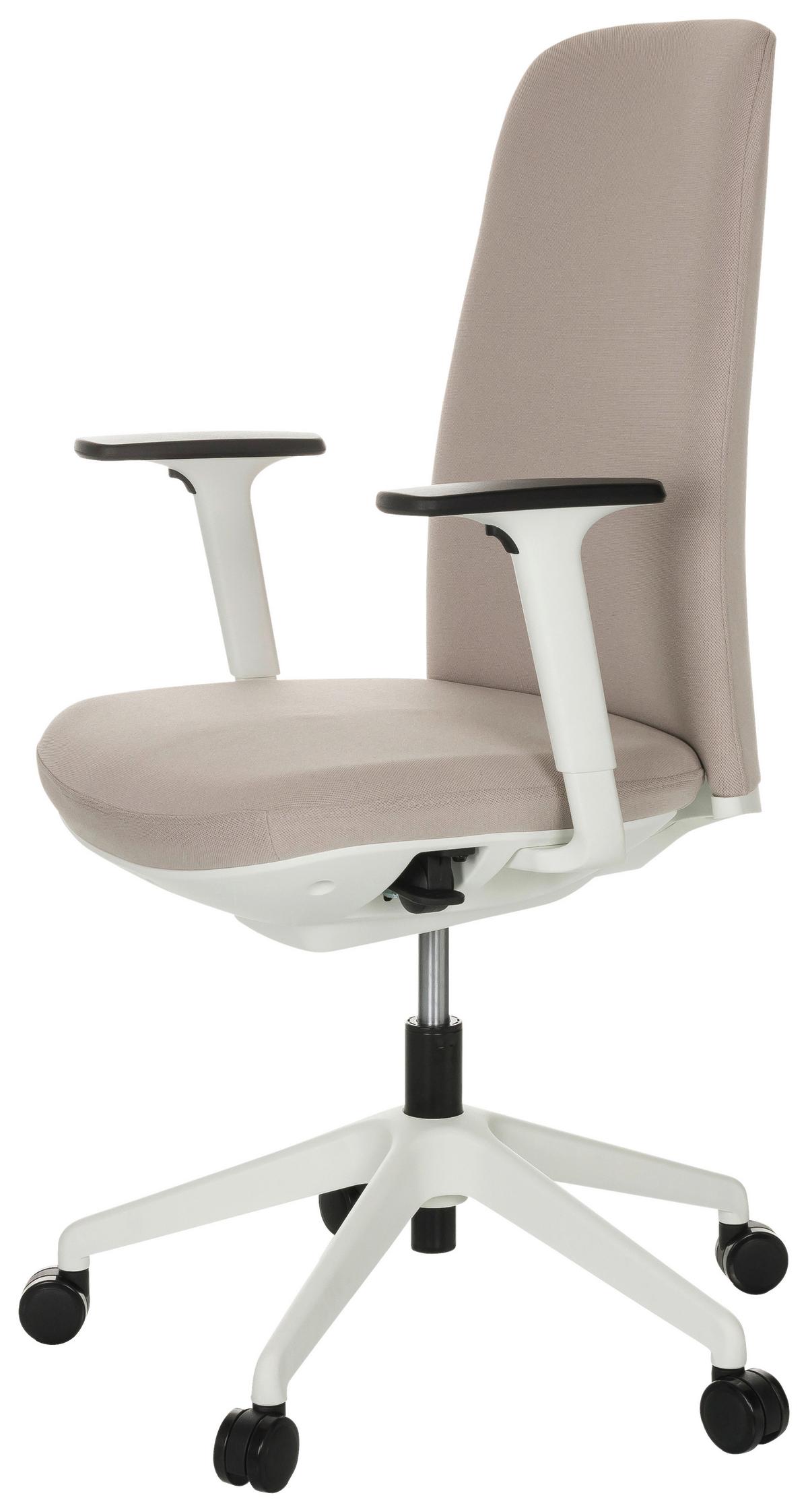 Bürostuhl Nestora Mit Armstützen Beige - Beige/Schwarz, Basics, Kunststoff/Textil (70/103-113/70cm) - MID.YOU