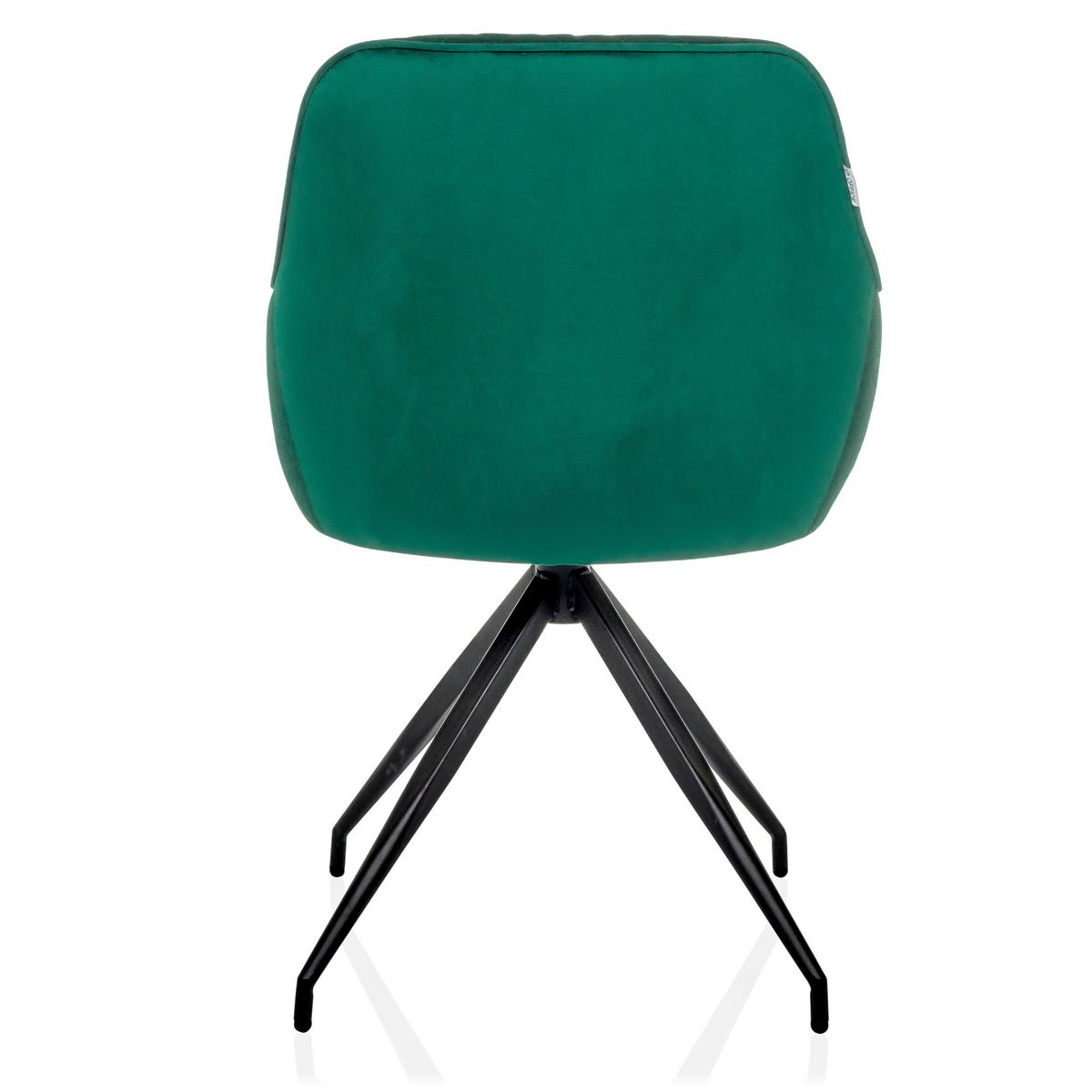 Armlehnstuhl Elverum Grün B: 58 Cm - Schwarz/Grün, MODERN, Textil/Metall (58/87/57cm) - MID.YOU