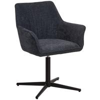 Armlehnstuhl Pat Blau/sitzfl. 360° Drehbar - Schwarz/Dunkelblau, KONVENTIONELL, Holz/Textil (60/86.5/61cm) - MID.YOU