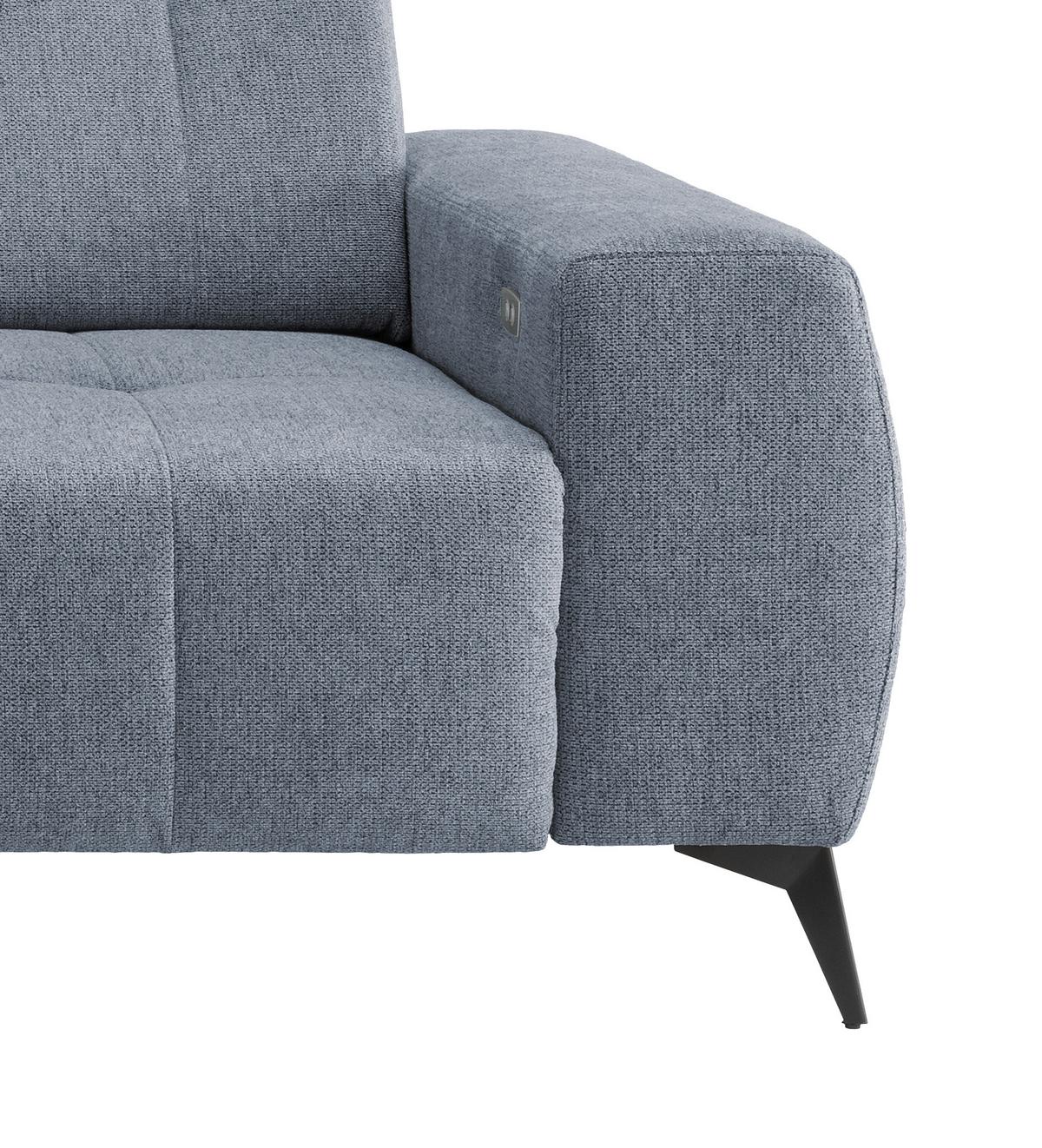 Ecksofa Mit Usb Anschluss Sano, Hellblau, S: 180x258 Cm - Schwarz/Hellblau, MODERN, Textil (180/258cm) - Livetastic