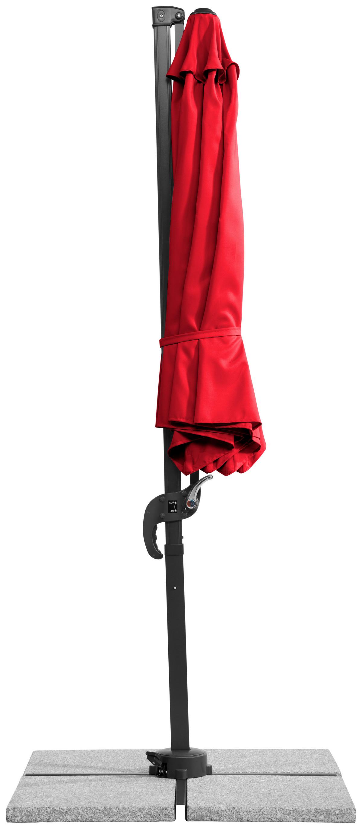 Ampelschirm Rhodos Junior BxHxT: 352x244x300 cm Rot - Anthrazit/Rot, Basics, Textil/Metall (352/244/300cm) - Schneider