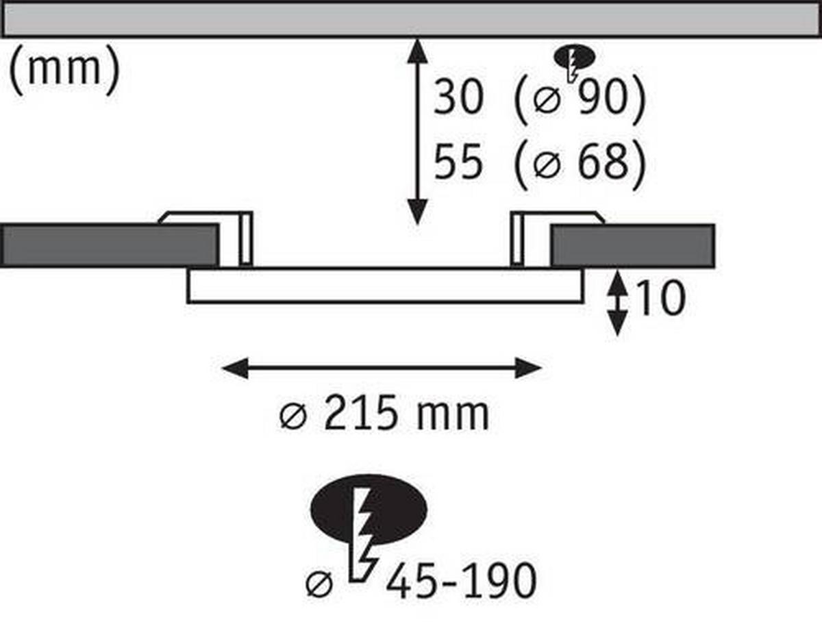Led-paneel Ø 21,5 Cm Dimmbar - Basics, Kunststoff (21,5/1cm) - Paulmann