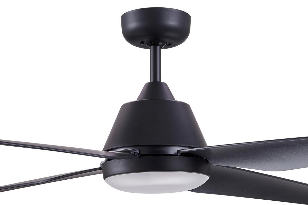Deckenventilator LucciAir Aria Schwarz 4-Flügel,LED-Leuchte - Schwarz, Design, Kunststoff (122/33cm) - P & B